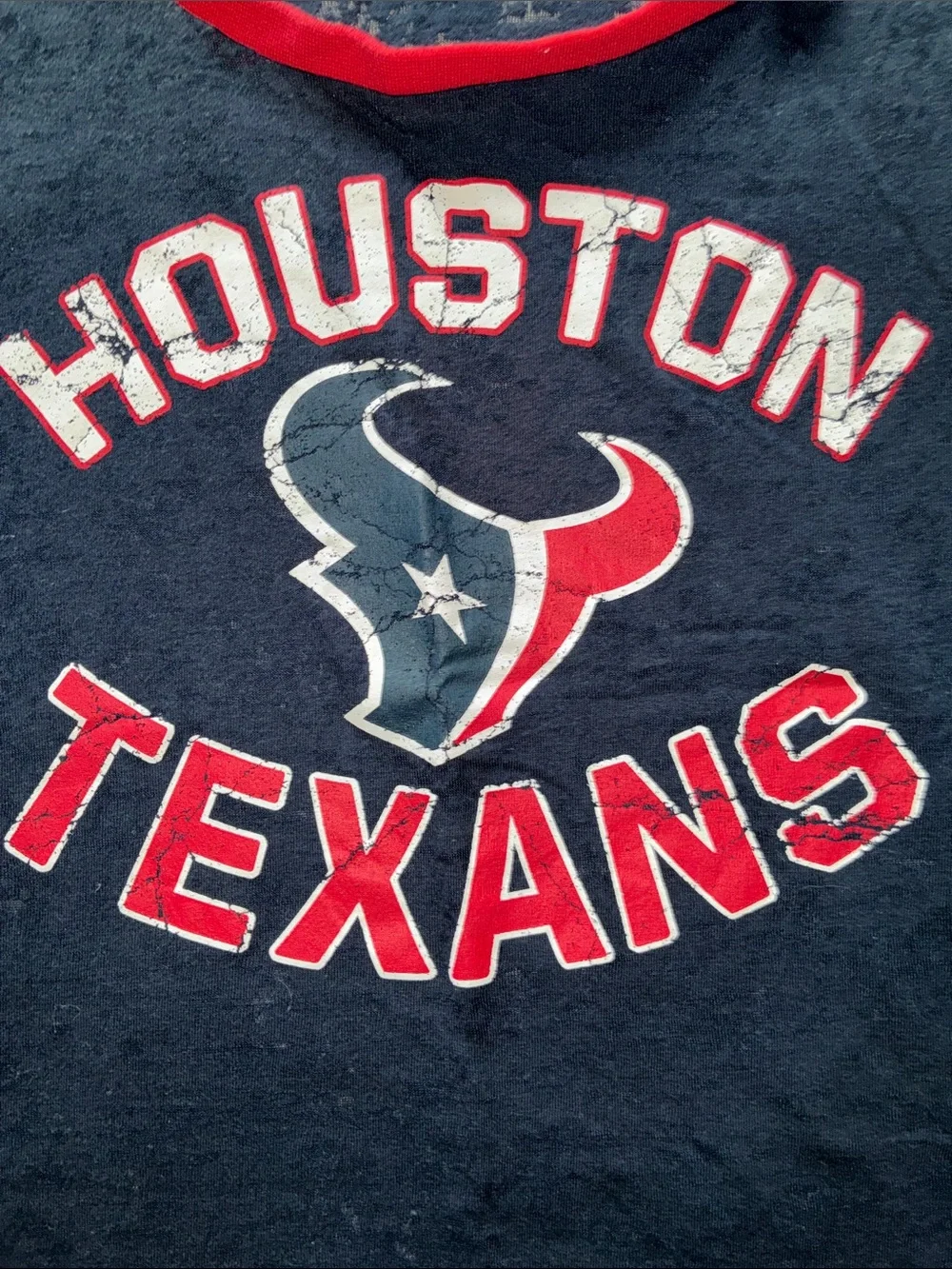 NFL Houston Texans Navy and Red Short Sleeve Fan Tee